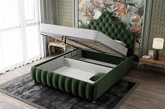 Кровать Париж зелёная 180х200 с подъёмным механизмом