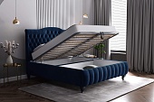 Кровать Соната синяя 90х200 с подъёмным механизмом